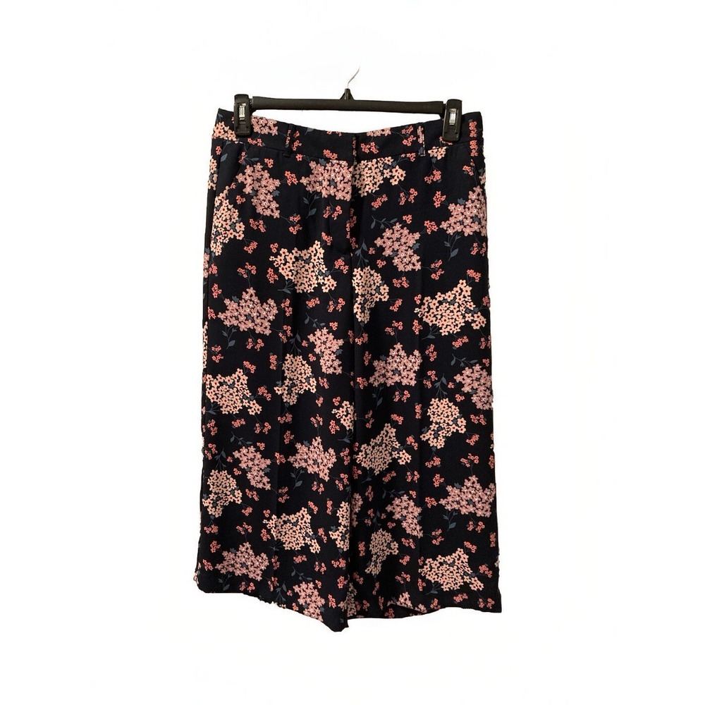 LOFT Outlet Pants Navy Mini Floral Wide Leg Ankle Trousers‎ Size 8 NWT Cottage